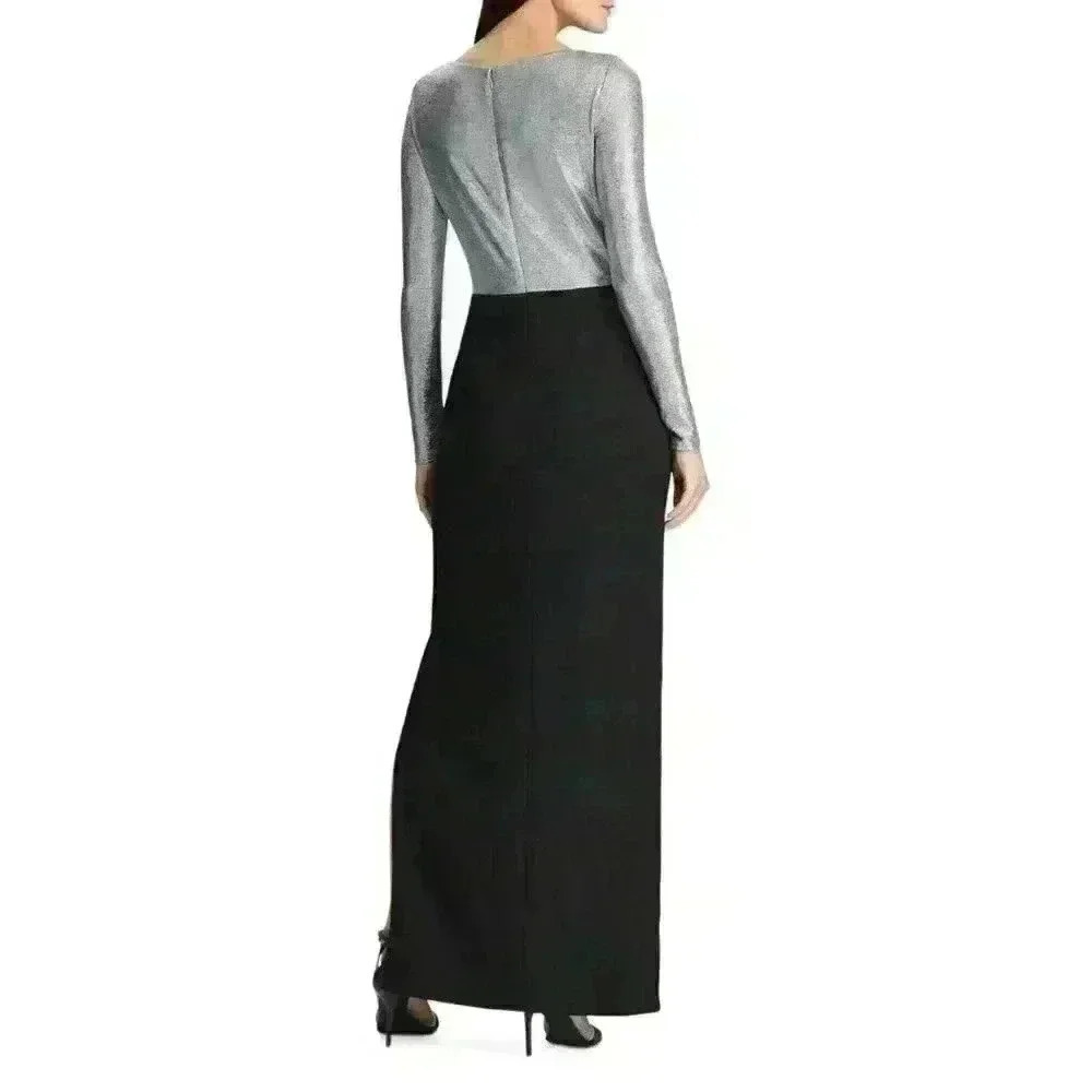 Lauren Ralph Lauren Women’s 4 Metallic Layered Long Sleeve Gown • Reg Price $210 - Picture 3 of 3